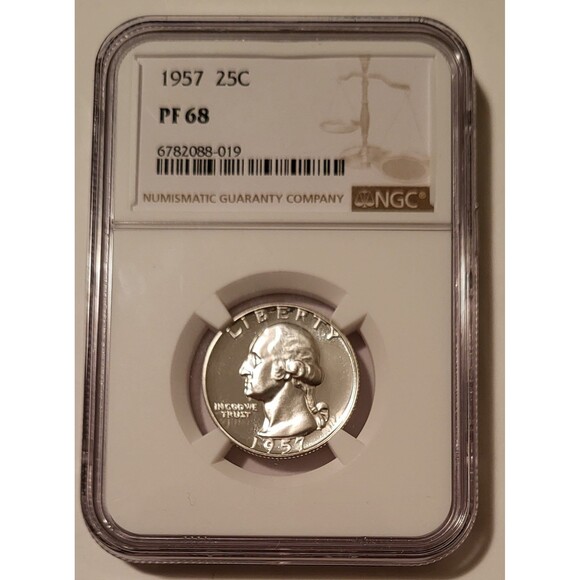 1957 Washington Quarter Proof PF68 NGC - Picture 1 of 2